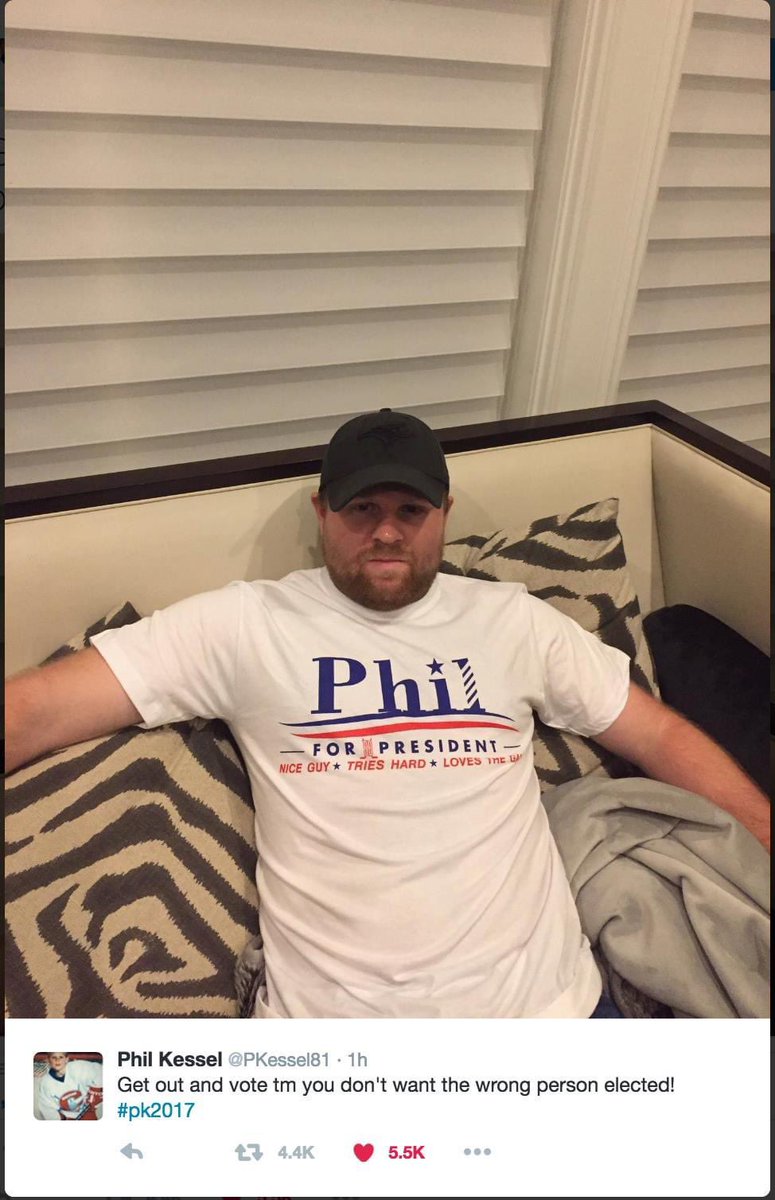 nickisgross's tweet photo. 4 years ago I had people voting for Phil Kessel #PhilforPresident @ShopSinBin https://t.co/sUCOG6khkE