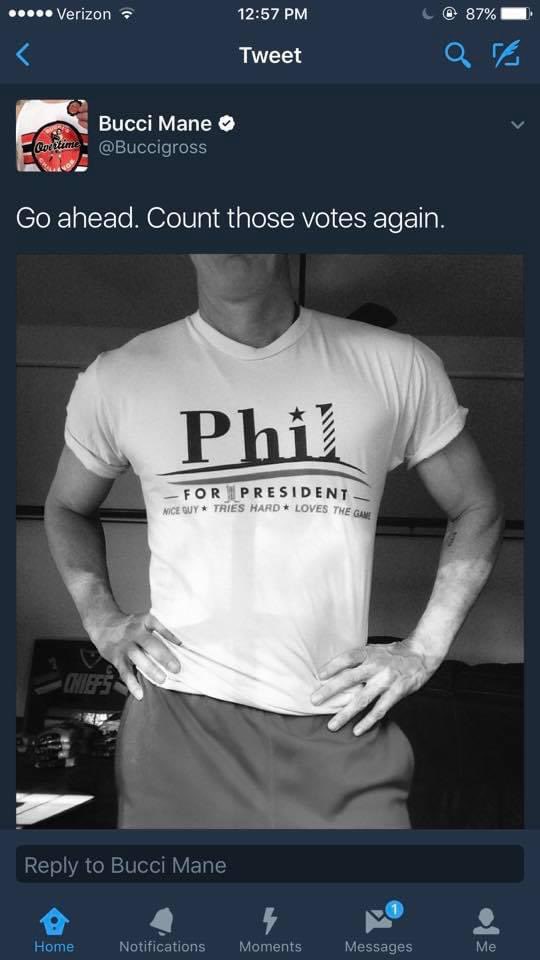 nickisgross's tweet photo. 4 years ago I had people voting for Phil Kessel #PhilforPresident @ShopSinBin https://t.co/sUCOG6khkE