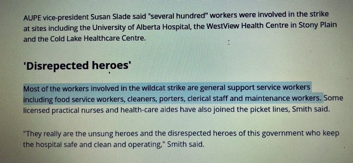 solidarityme's tweet photo. Thank you to the hospital and healthcare support staff — the cleaners, the maintenance staff, the clerks and the food service workers — for taking bold action in the name of public healthcare this morning. #Solidarity #canlab #abpoli #ablabour #HealthCareStrike https://t.co/ikPgWIXbg0