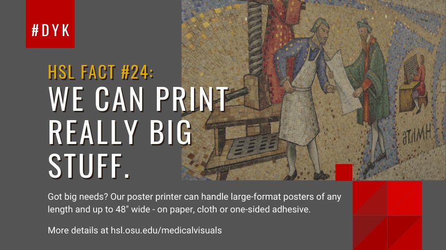 OSUhsl's tweet photo. 🖨 Need a Zoom backdrop? The HSL Medical Visuals team can print large format pieces on lightweight, easy-to-hang cloth up to 42" wide and any length. Ask us about printing on other materials, too! More info 👉 https://t.co/wFdbazG60P

#OhioStateHSL #osuhsl #medicalvisuals #medvis https://t.co/BvMNac0rVn