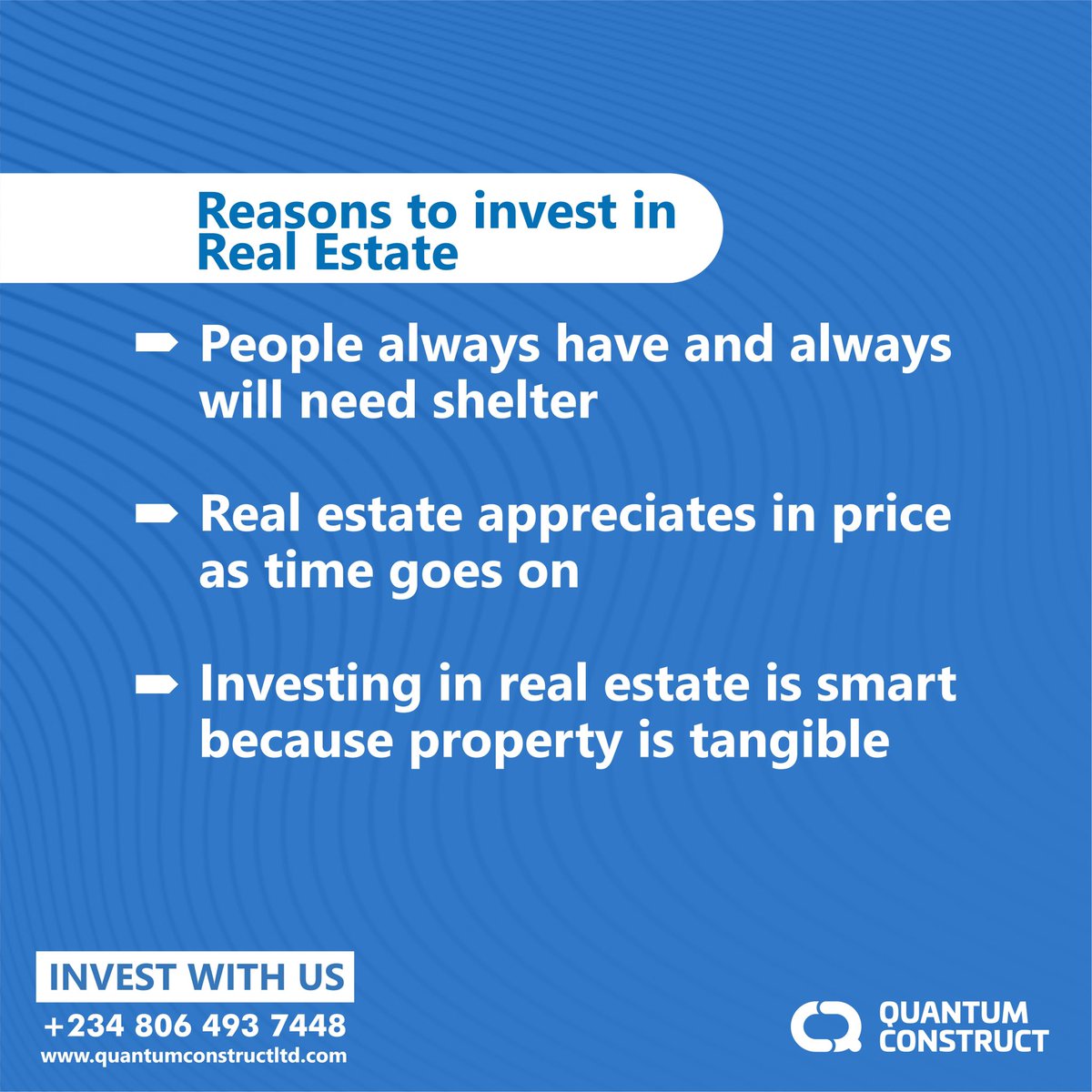 Quantum_ng's tweet photo. To know the importance of real estate
And how it affects our economic growth.
Here are some of the few reasons why you should invest in real estate and invest with Quantum construct.
#realestate
#investment
#construction
#thequantumadvantage
#realestatepeopleyoucantrust https://t.co/MJZT6KwZPi