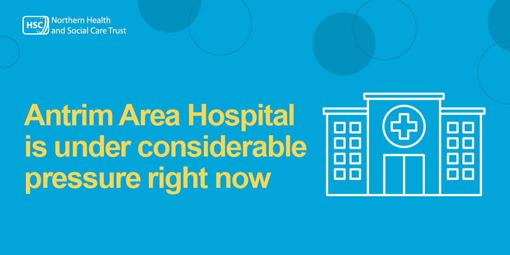 ❗️ URGENT MESSAGE ❗️  1/2 
 
Antrim Area Hospital is currently operating beyond capacity. Due to beds being unavailable, 27 sick people are awaiting admission.  Please do not attend the ED unless you require urgent medical care.