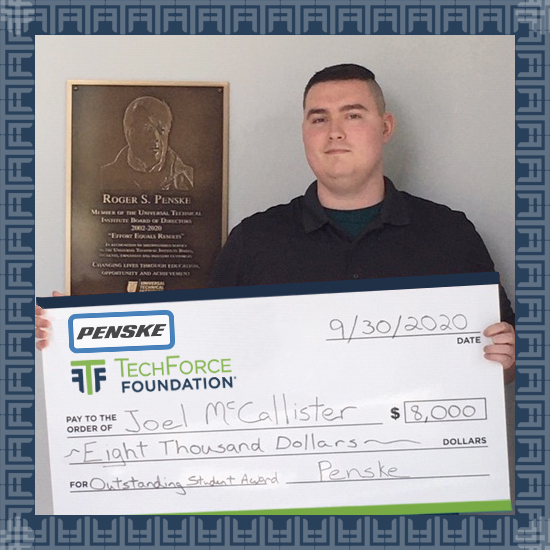 TechForceFound's tweet image. Congratulations to Joel McCallister, winner of the Roger Penske Outstanding Student Award! A recent graduate of @UTITweet, Joel has been described by his instructors as demonstrating “a true passion and commitment to advancing his career.” hubs.ly/H0ybF4M0 @PenskeNews