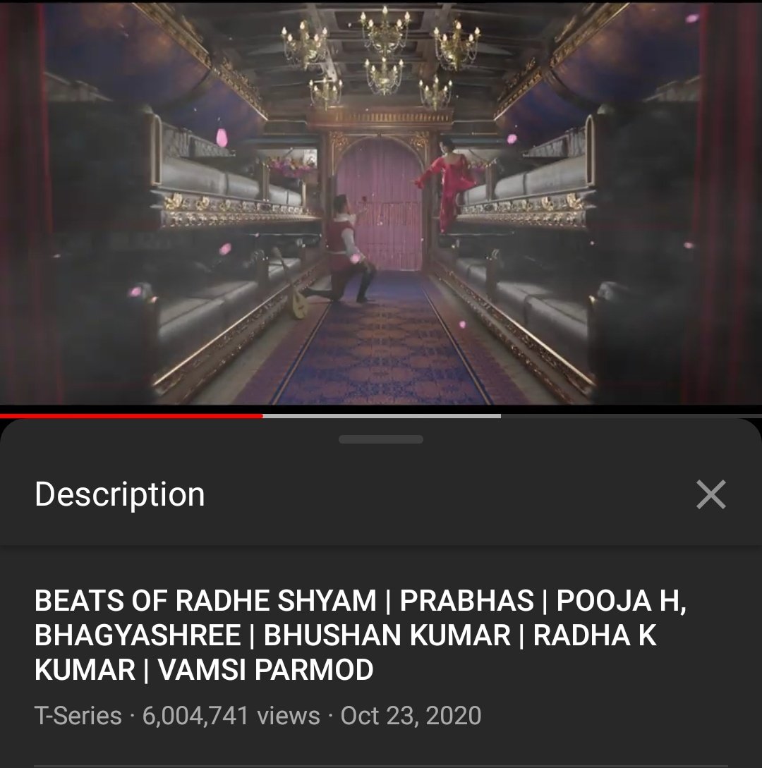 #BeatsOfRadheShyam Crossed 6M views with in @TSeries Channel
#RadheShyam #Prabhas