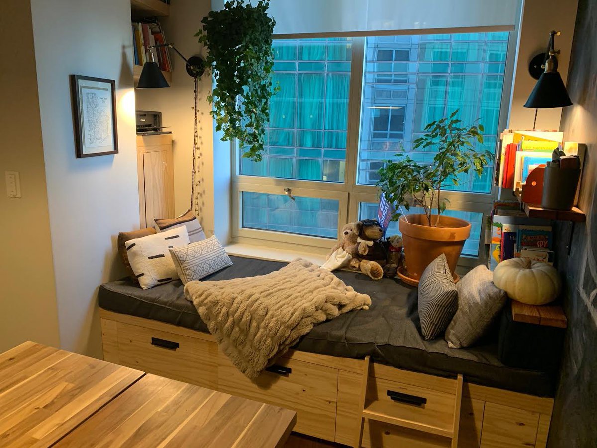 Our talented member Chris (<a href="/wagger81/">matthew wagg</a>) used the hacker space wood shop to make this built-in window seat with underneath storage, shelves for the nook to the left, and repurposed old growth lumber for the shelves on the right. Also a small ladder for his kids to climb up!