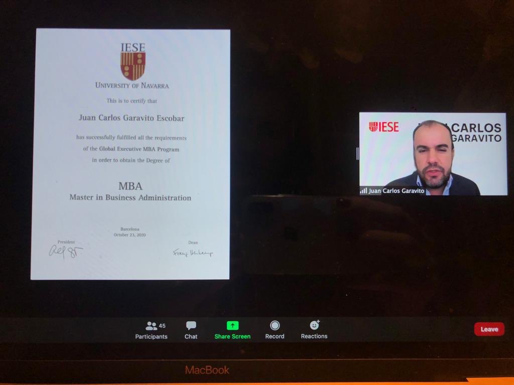 garavito_jc's tweet photo. Después de casi dos años de grandes aprendizajes, he llegado al final de una de las mejores experiencias que he tenido en mi vida #GEMBAIESE2020
Gracias @iesebschool y a todos mis compañeros por acompañarme en esta gran aventura.
#AwayToLearn #AMarktoMake #AwordToChange https://t.co/TvQ8CICJF3