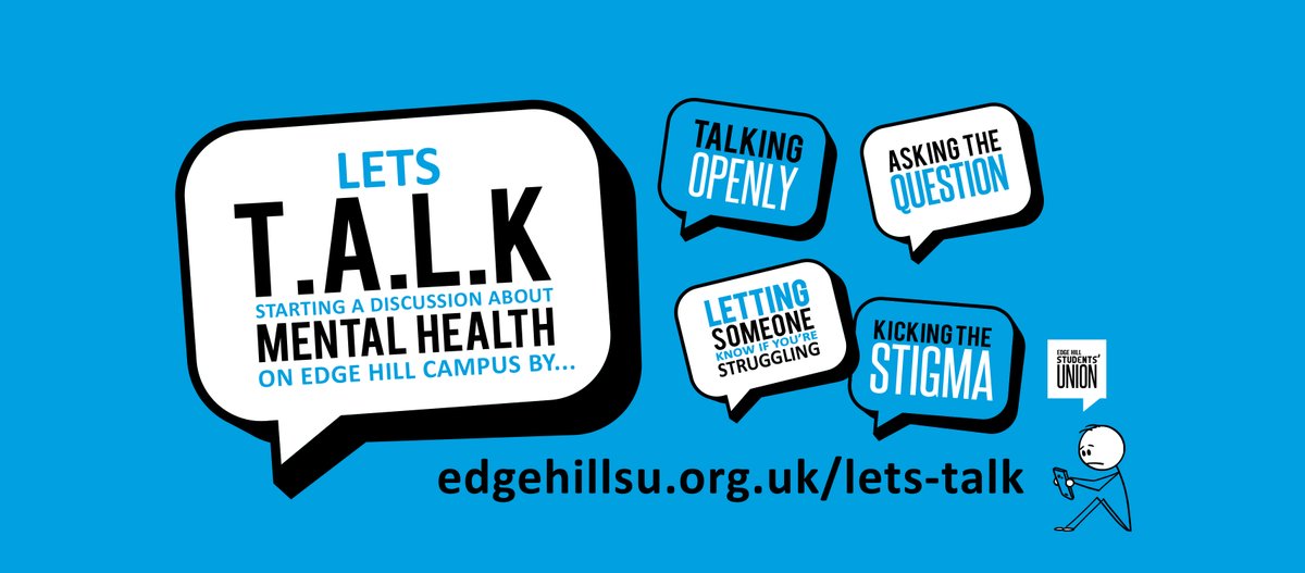We're continuing our work starting a conversation about mental health on campus by launching our Let's Talk campaign! 📣 ✊ 🧠 💪 ⭐️ ⁣
⁣
edgehillsu.org.uk/lets-talk