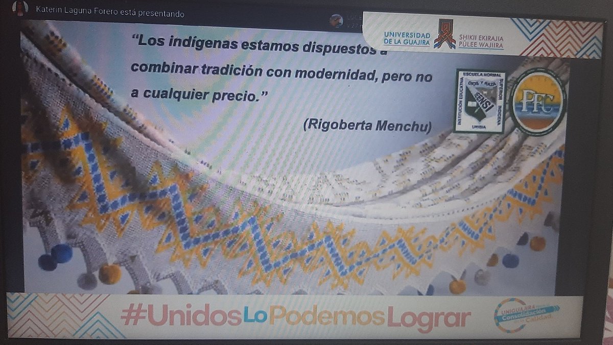 meri_reyes's tweet photo. Excelente participación de la docente Katerin Laguna, en busca de aprendizajes etnomatematica con estrategias moderna.
@jaroldiazc @UniLaGuajira @InecTIC
#IIColoquioInvestigaciónEducativa
#ContextosMulticulturales https://t.co/g6XQL8nc4o