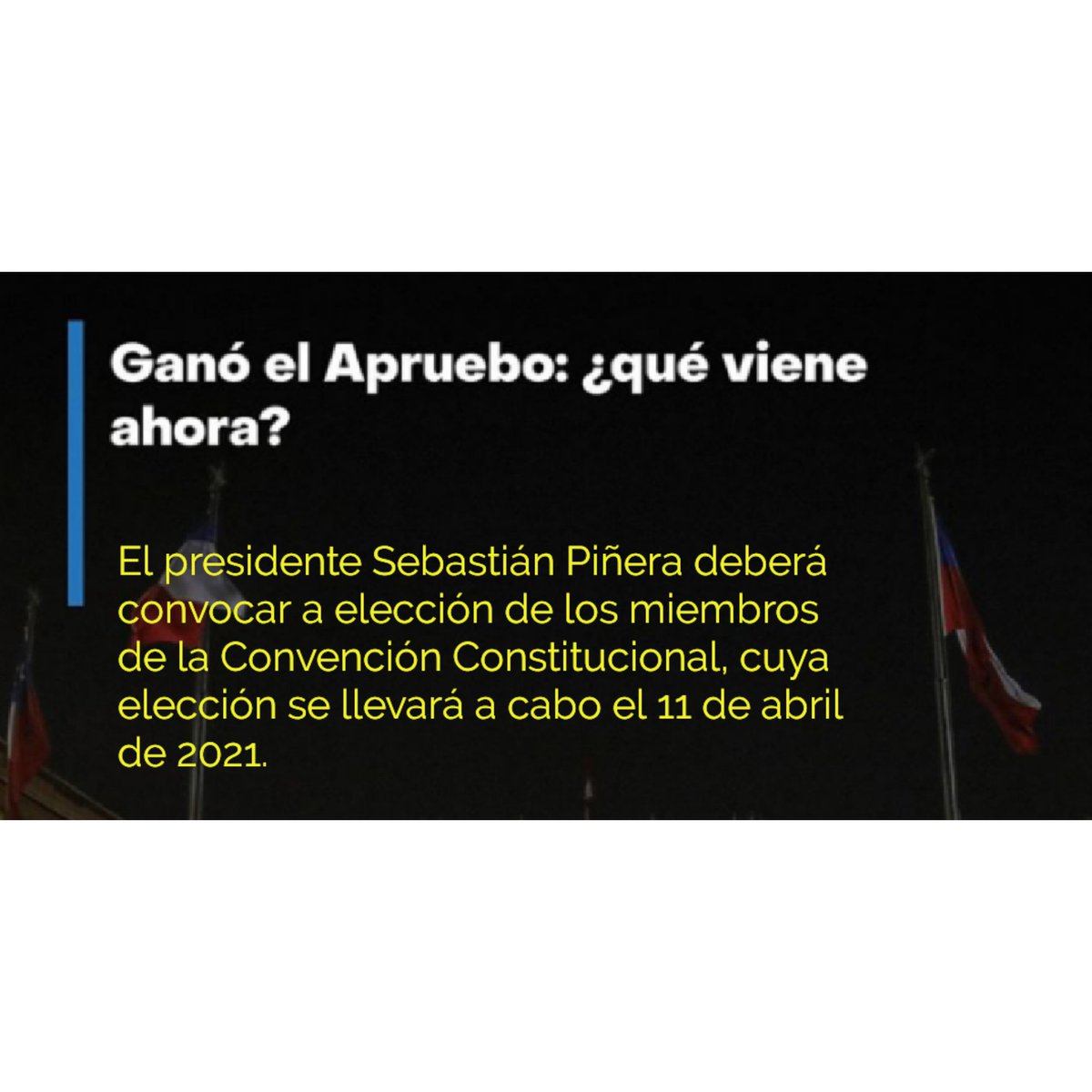 yorechazo's tweet photo. ▪️Ganó el Apruebo: ¿qué viene ahora?

#ProcesoConstituyente #Chile #BuenLunes https://t.co/KqyW3qwlDV