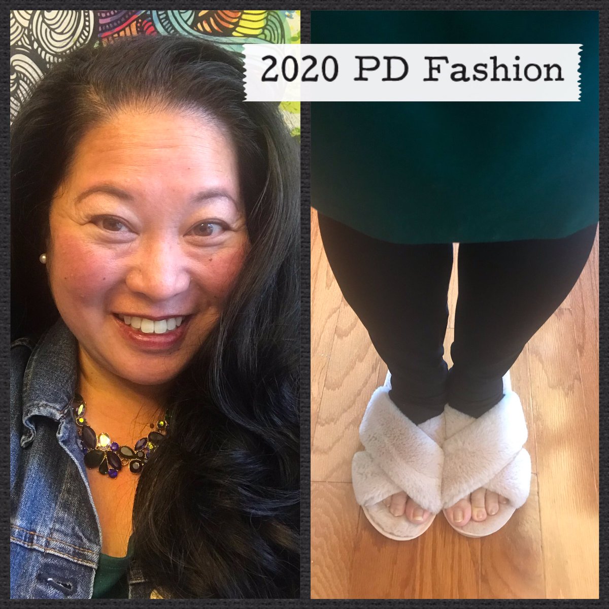 JillRodeffer's tweet photo. I had a great time facilitating an Equity Matters session with @MissGoinsGPE ! So many interesting and important conversations with our LCPS colleagues. (Also, gotta love PD fashion in the virtual environment!) #LCPSEquity https://t.co/KLojXAjhRX