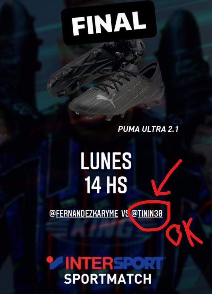 tinin30's tweet photo. ¡!Ayúdame a ganar la final el sorteo de unas botas PUMA ULTRA 2.1 de @sportmach!!
Sigue los siguientes pasos…………
1.- Abrir Instagram.
2.- Seguir a @sportmach en Instagram.
3.- Pulsar sobre el icono de @sportmach (Historia) y votar a TININ30
Con tu ayuda conseguiré cambiarla!! https://t.co/JbSrvEOQSf