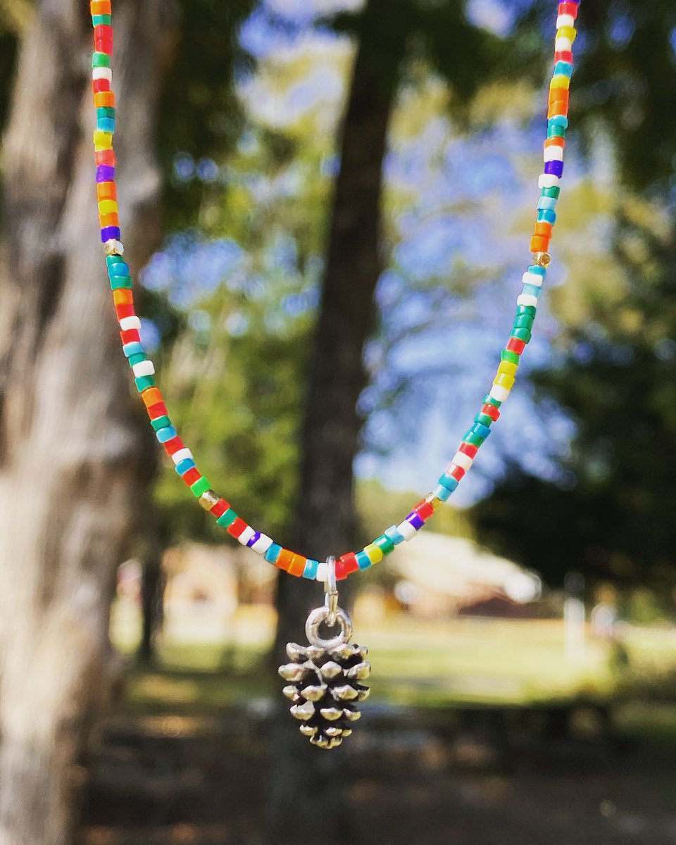 Shine bright with these Cloudy Days #thisispinecove #necklace #pinecone