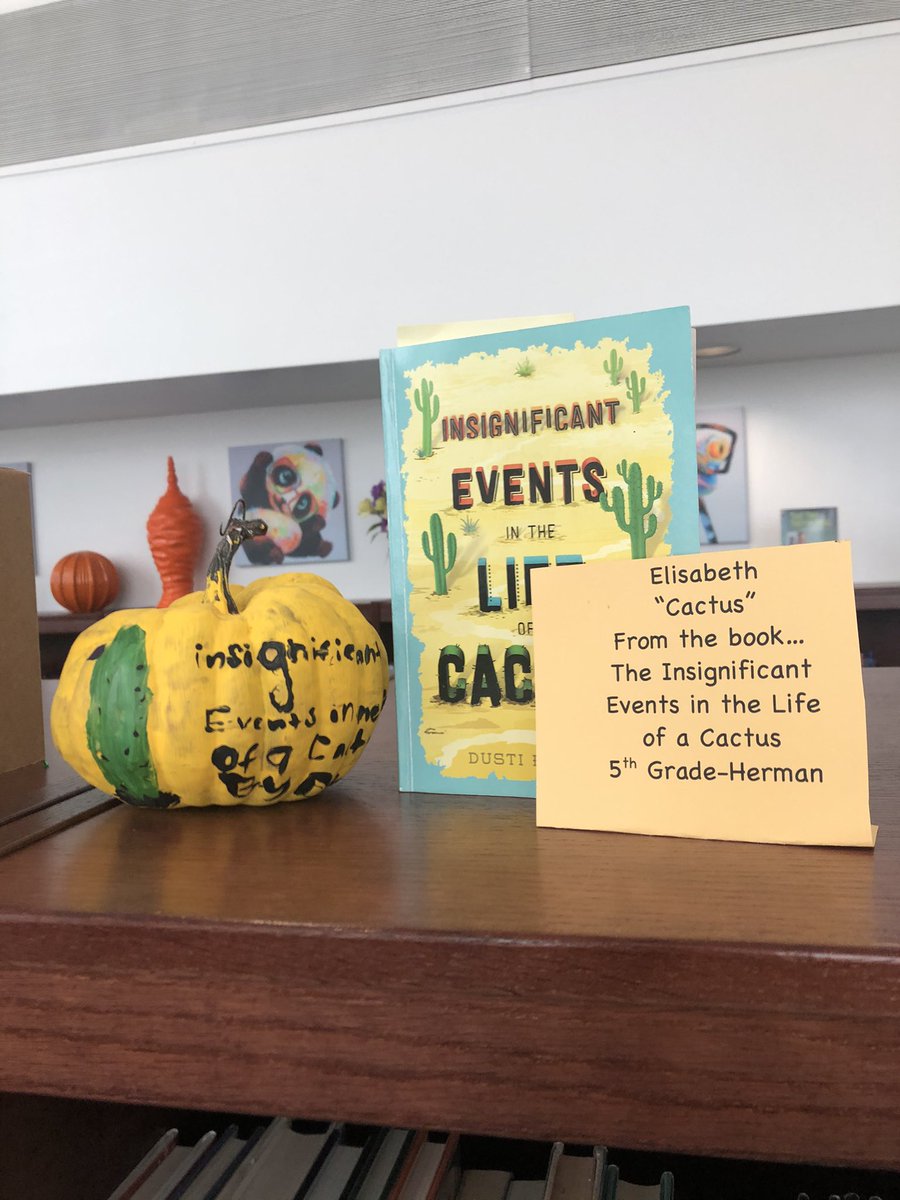 @Dusti_Bowling your author visit really resonated with our students @MaplewoodElemen @NKCSchools so much that your book was turned into a literary pumpkin! #nkclibraies #authorsrock @NickpettitNKC