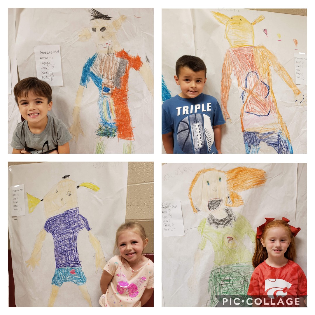 PWE_Splendora's tweet photo. After tracing their outlines and coloring their "self portraits", Kindergarten students in Mrs. Smith's class learned about nonstandard measurements by using cubes to find out their measurements.  #pweallgoodinthewoods #pwerocks #iamawildcat #WeAreSplendora https://t.co/jP4pXg21bf