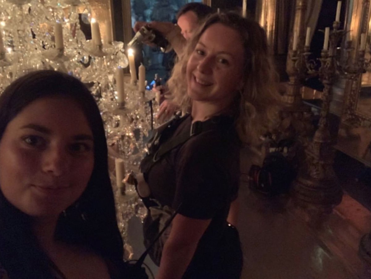  #MondayFunday  #Sanditon  #bts picturesThose candles are WORK! Glad to see they don't have to use matches  Here's Virginia with a member of the standby props team.