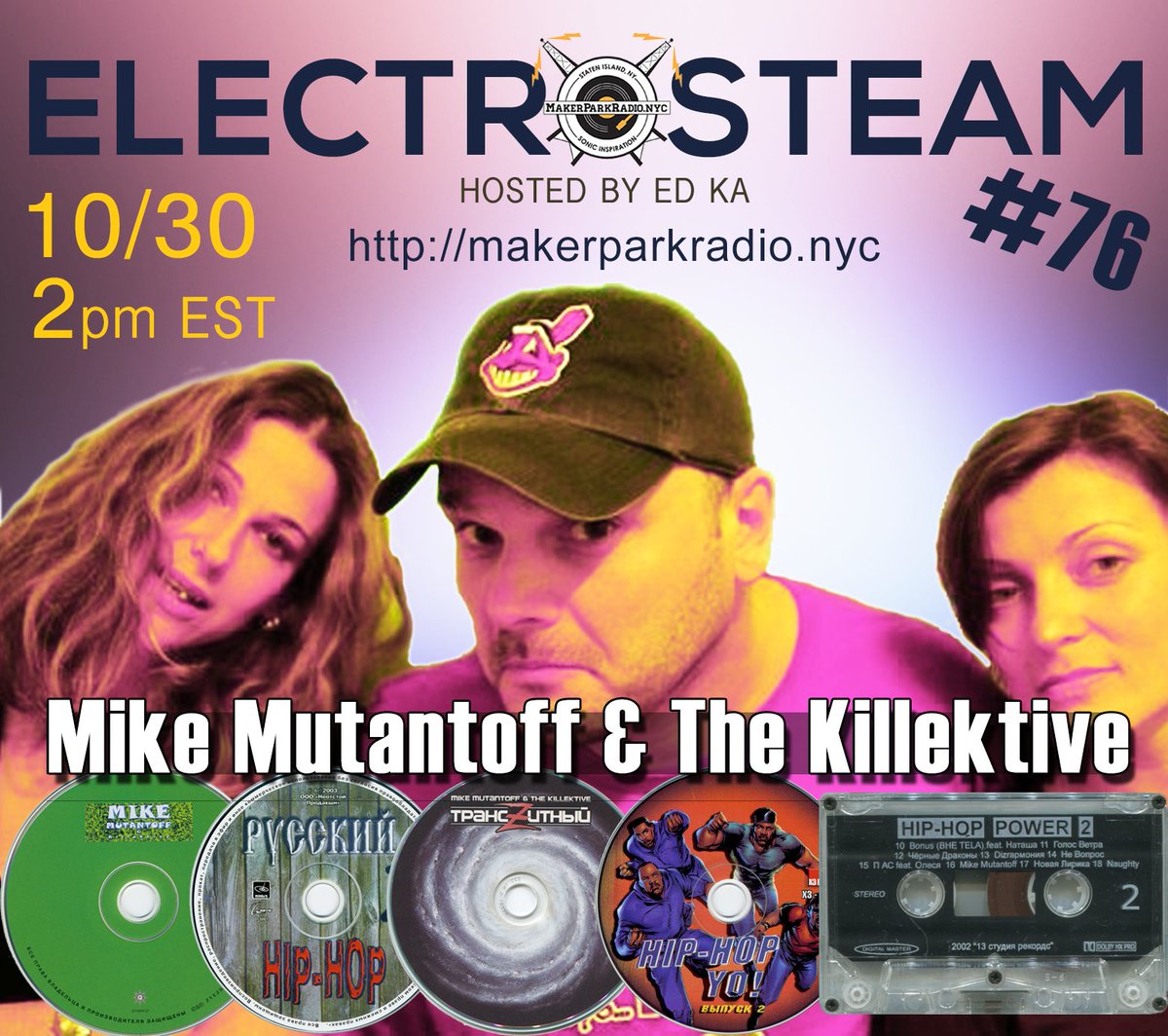 electrosteamnyc's tweet photo. Nice to look back sometimes to rediscover what has happened over the years with musicians and their lives. I am delighted to present to you Mike Mutantoff &amp; The Killektive ! @MakerParkRadio 10/30 at 2pm EST

#RussianHipHop #Rap #Underground #Brooklyn  #ThickAsThieves #Hollywood https://t.co/zhJK8MLpzv