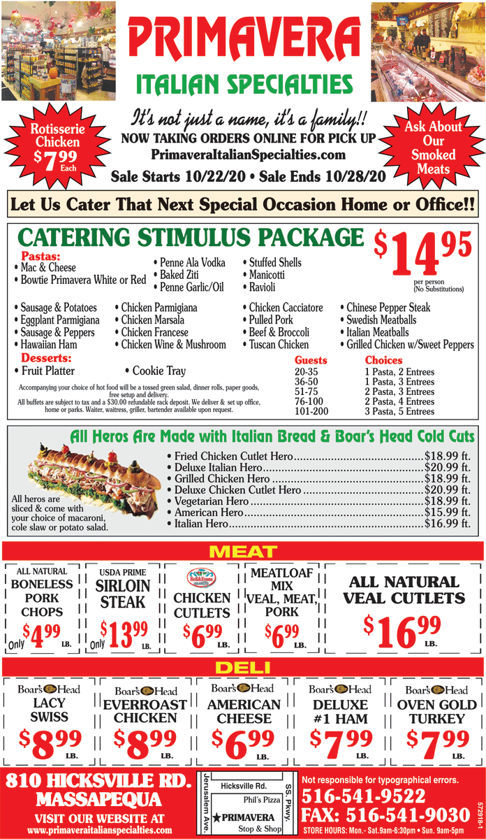 Oh My Gourd! October is flying by. Take advantage of these mouthwatering specials while you still can!
📍 810 Hicksville Rd. Massapequa, NY 11758
📞 (516) 541-9522 | https://t.co/cRmAHnypSc
#ItalianSpecialties #PrimaveraItalianSpecialties #MassapequaNY #NewYork #LongIsland https://t.co/jUv4rIHP2f