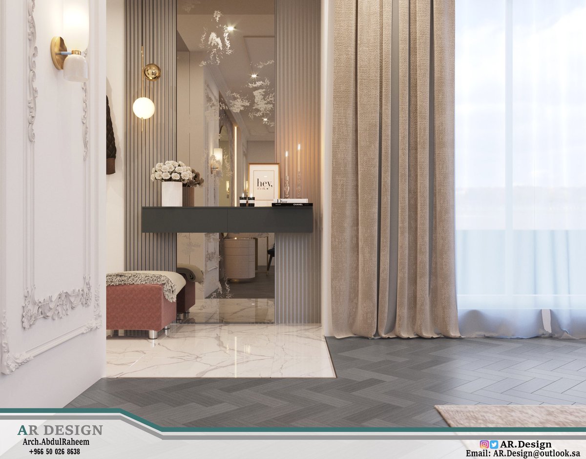 ARDesign15's tweet image. جناح الماستر بنمط نيو كلاسيك والوان تعطي للحداثة مكانها .    
#فلل #فيلا #ديكور_خارجي #ديكور #فلل_مودرن #فلل_كلاسيكي #مكاتب #مهندس #مصممون #مهندس_معماري #هندسة_معمارية #تنسيق #تصاميم #ديكور_داخلي #عمائر #ابراج #واجهات #واجهات_مودرن #واجهات_خارجية #بيوت #شقق #صالات #ديكور