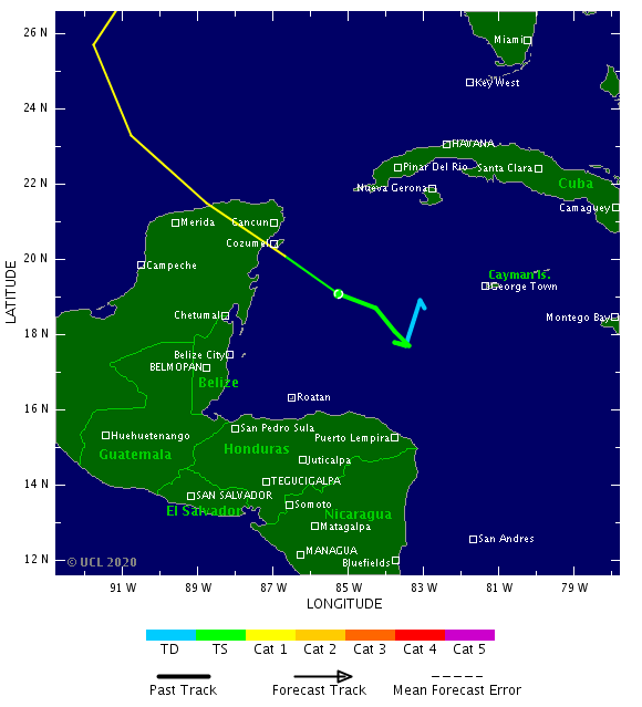 Goatys_News's tweet photo. ⚠️ Tropical Storm #ZETA #28L 26/1500Z 19.1N 85.3W, moving NW 09kt. Max sus winds 60kt, gusts to 75kt. 992mb (NHC FL)
Dangerous #StormSurge along part of #YucatanPeninsula
Expected to become a CAT 1 #Hurricane by 27 Oct, 0:00 UTC (TSR UCL data)
>>>https://t.co/dOeJvJ7sfB? https://t.co/0ov0rw32Gd