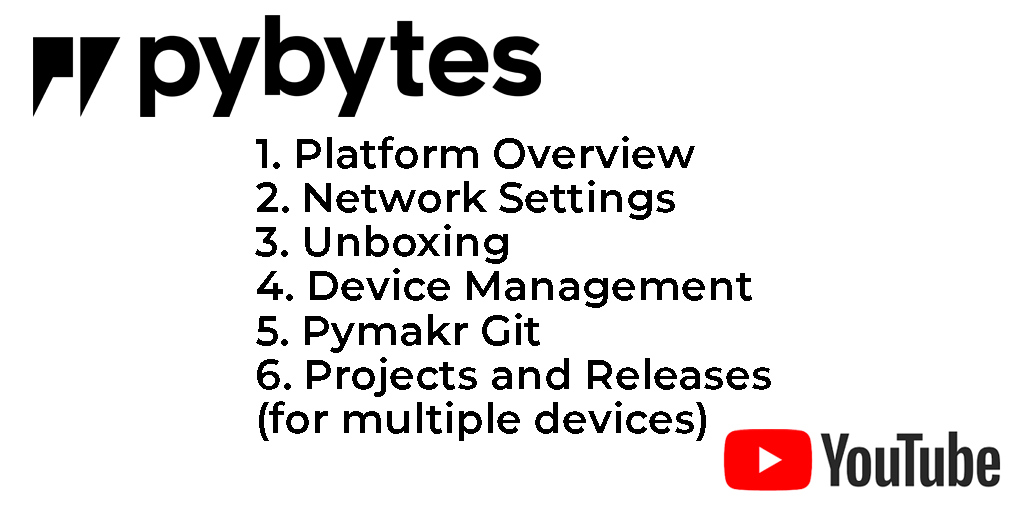 SGWirelessIoT's tweet image. CHECK THIS OUT: We've just loaded 6 new #Pybytes Overview Videos on Youtube. Follow the team as they show you how easy it is to get your #IoT #Project up and running in the #Cloud.
Pybytes Playlist: cutt.ly/rgQda56