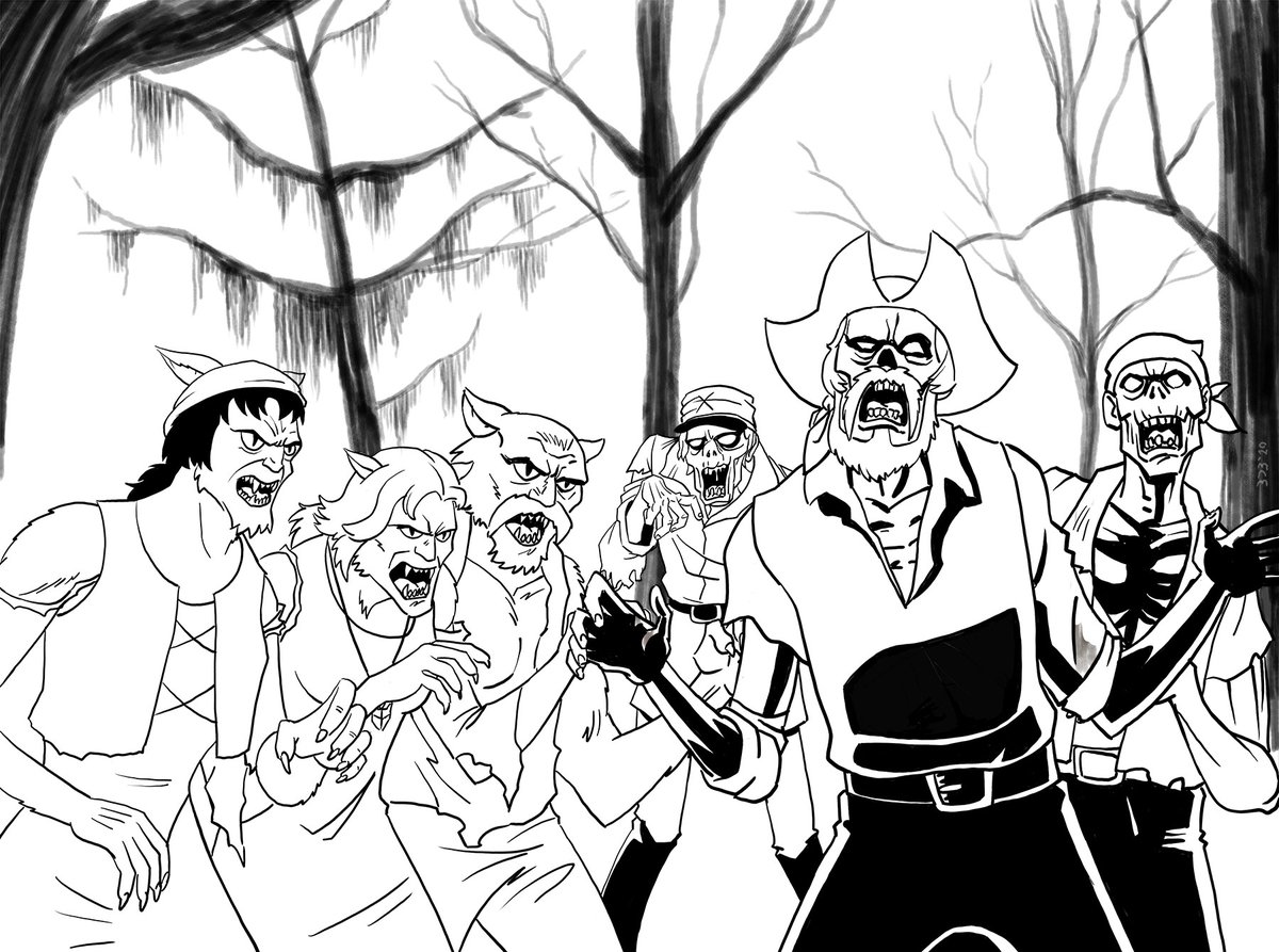 bob_cram's tweet photo. #monstersketchmonday Not sure when the article with this image will get posted, but wanted to share it during October! Had fun learning how to do this. #scoobydoo #zombieisland #learningartstuff https://t.co/SsYfOVabAM