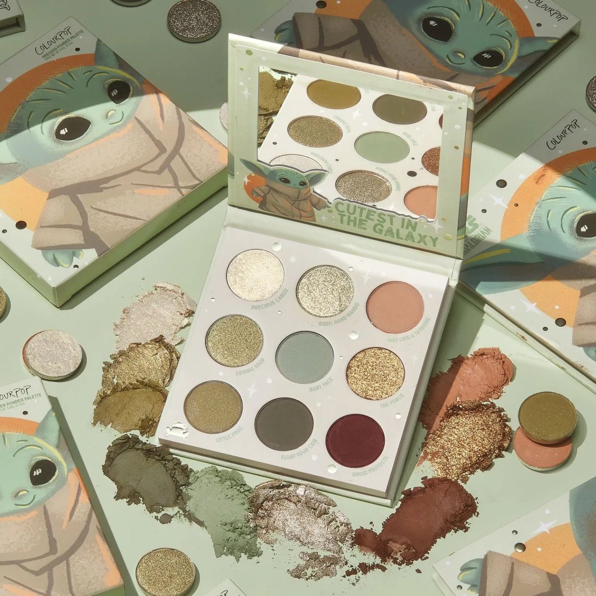 mega_intense's tweet photo. Baby Yoda Colourpop collection! 🙌🏼😭 this is a mighty need https://t.co/nydjY7zXBY