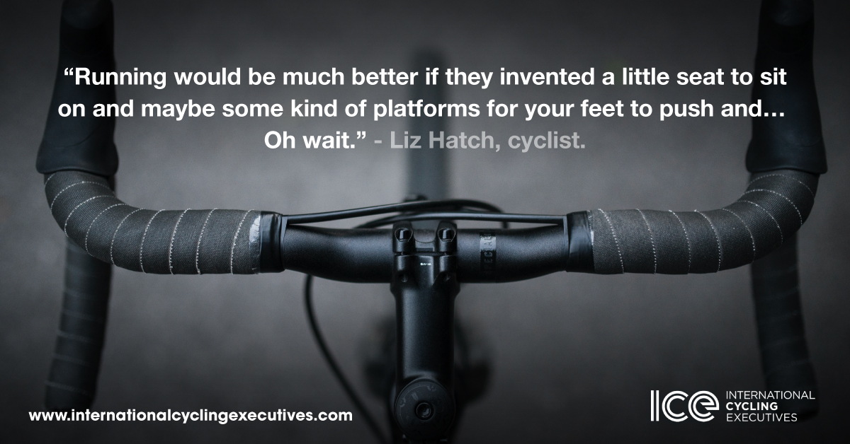 #MondayMotivation....

“Running would be much better if they invented a little seat to sit on and maybe some kind of platforms for your feet to push and… Oh wait.” - Liz Hatch, cyclist..
.
.
#cyclingexecs  #businessonbikes #networkingdonedifferently #icecommunity