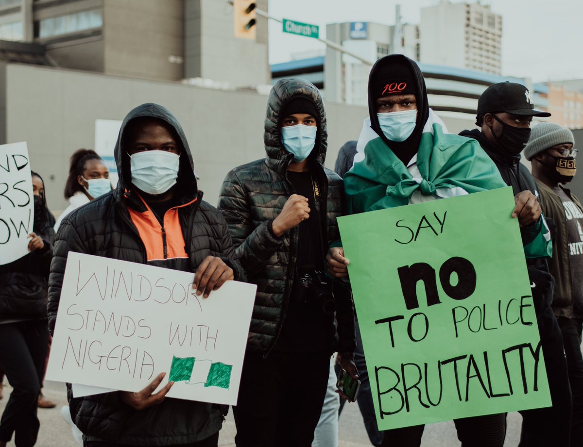 KpFawehinmi's tweet photo. Pictures from the #EndSARS march in Windsor, Ontario. This is a fight for posterity and we won’t stop until we see what we’ve started end with a conclusion that benefits us all✊🏽 #EndSARS 

📸 - @MactoolsV https://t.co/0d2xkq6zdq
