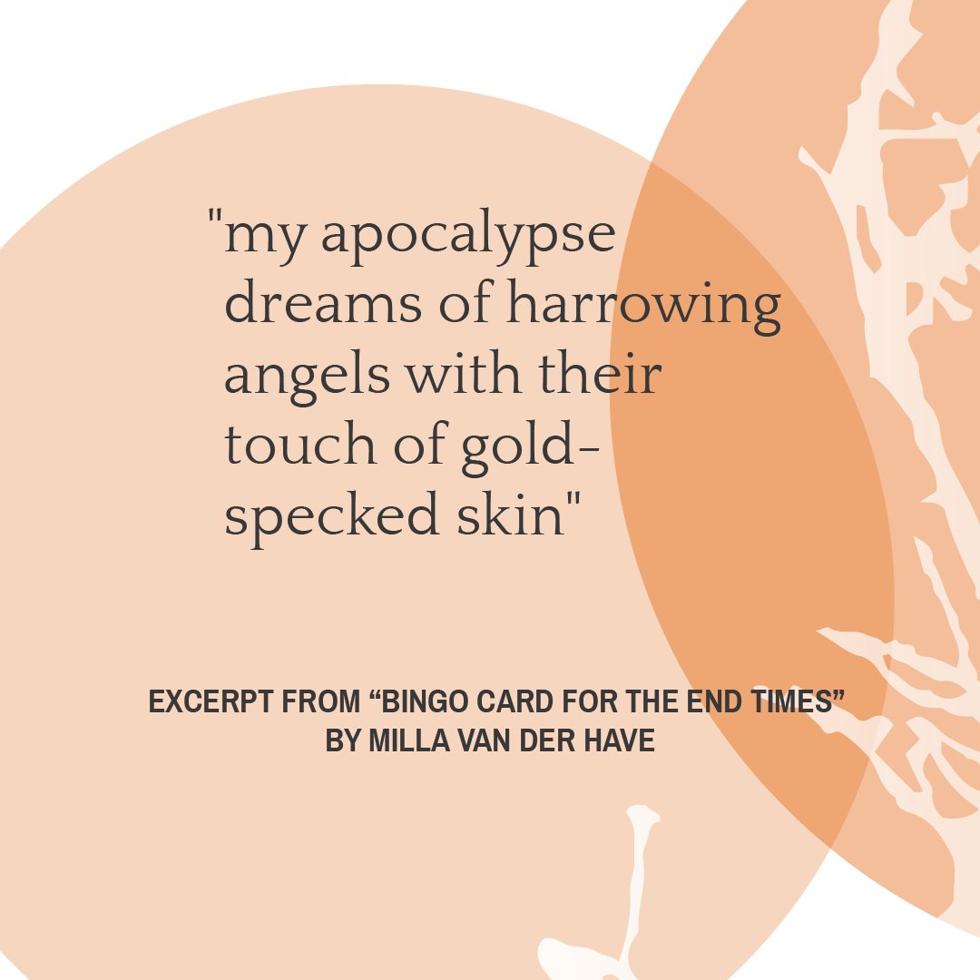MaynardPoetry's tweet photo. In our Fall 2020 issue, Milla van der Have's "Bingo Card for the End Times" zooms in from a collective apocalypse to a series of subjective, personal ones. Read the full poem here: https://t.co/N8Z6ZbrYFQ

#poetry #readpoetry #TheMaynard #TMcurrent #TMFall2020 https://t.co/P9mr6VreLV