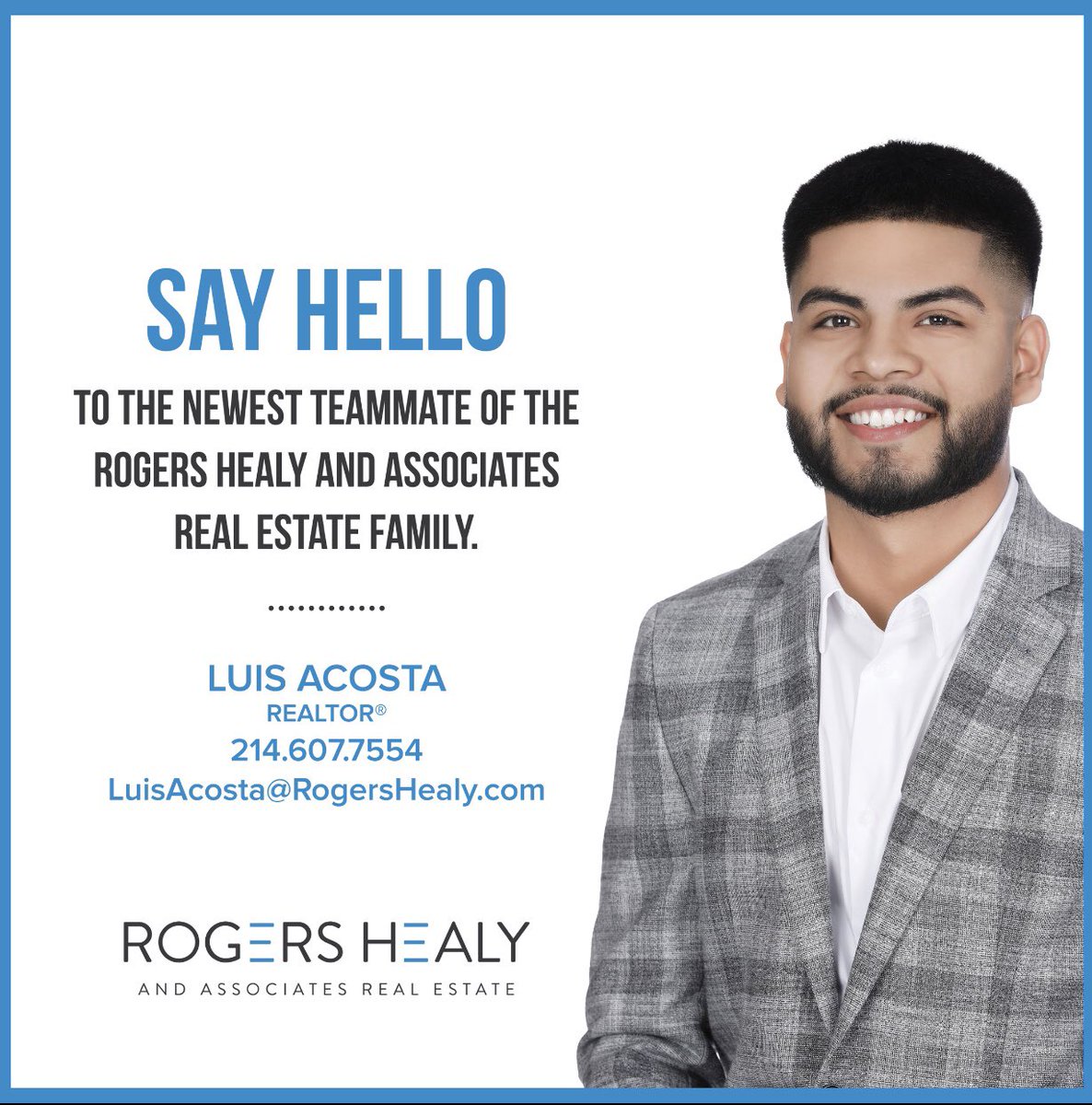 Well, it’s official! Beyond blessed and excited to announce that I will be starting my real estate career with <a href="/rhadfw/">Rogers Healy and Associates Real Estate</a>. With that being said, I’d be more than happy to assist you with any questions and needs in regards to buying, selling, or leasing. Ready when you are!!