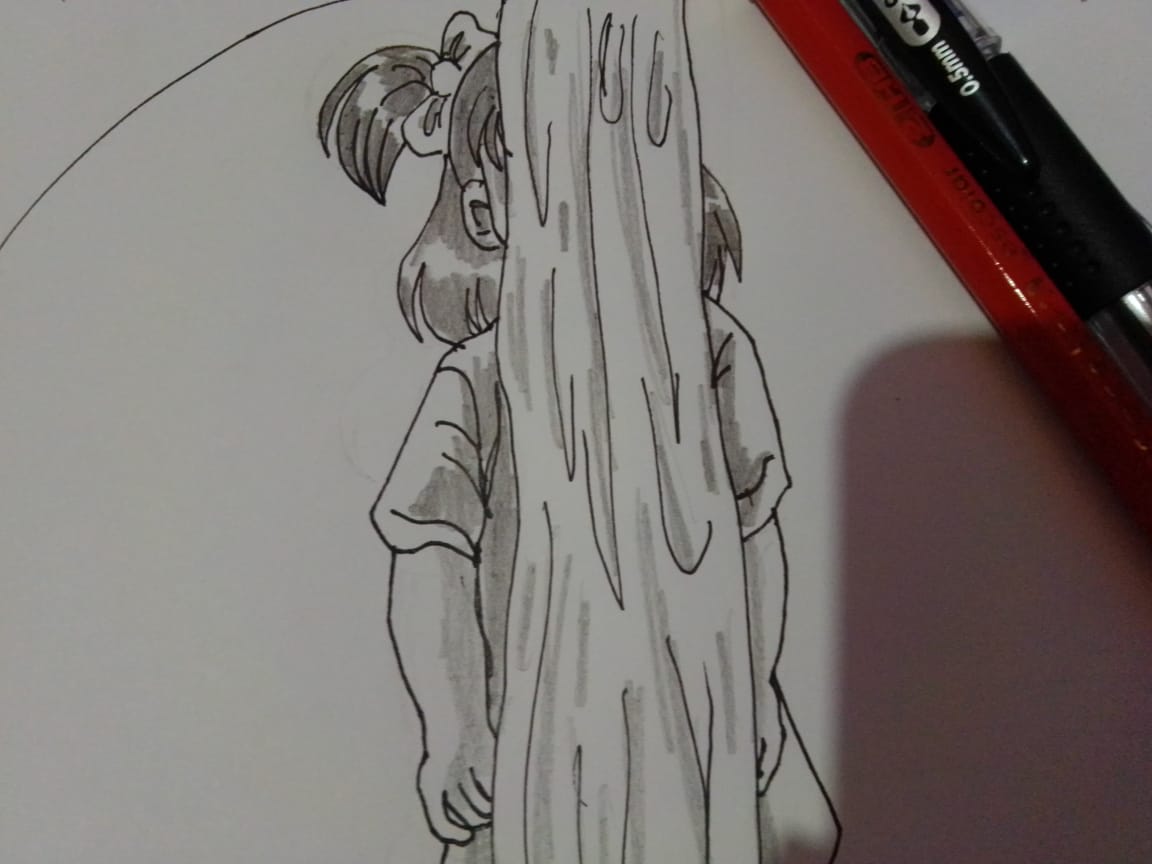 ECadelez's tweet photo. Día 26: Hide del reto #inktober2020 un dos tres para tí🤣 cuántos jugamos a las escondidas y nos ocultamos en los lugares más obvios #inktoberhide #inkart #facela #penstudio https://t.co/R2ey2akaBq