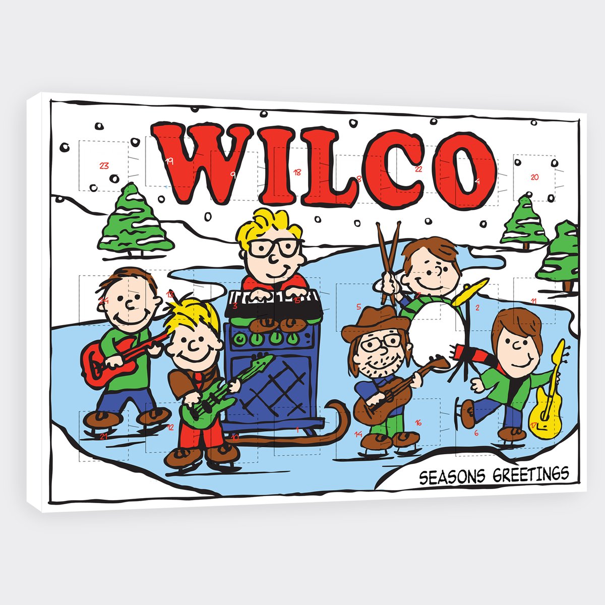 This year's Wilco advent calendar features artwork by Nick Van Berkum. Available only in the EU store: wilco.bingomerch.com/products/wilco…