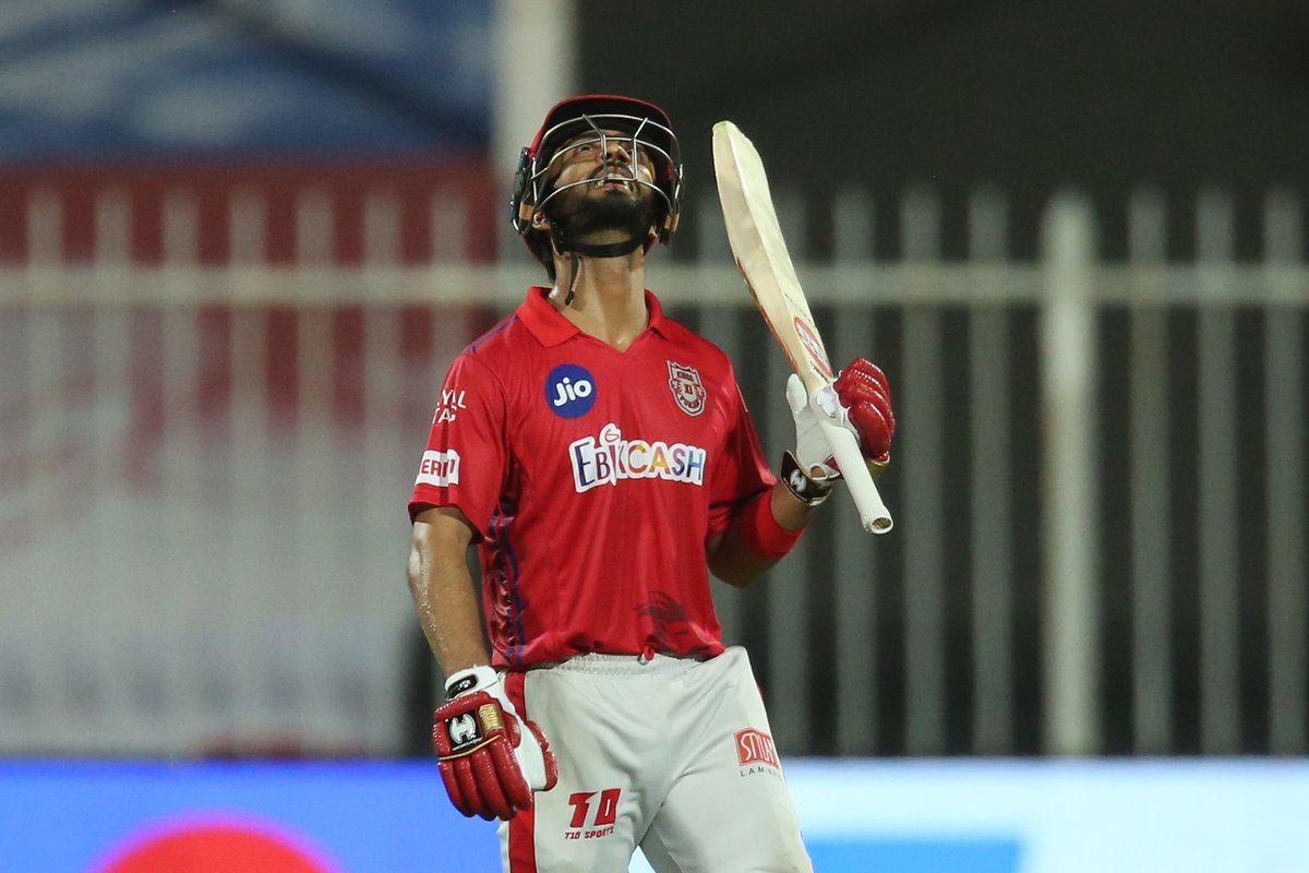 PunjabKingsIPL's tweet image. Mandy paaji looks up, a tribute to his father 🙌

WHAT. A. KNOCK. 👏

#SaddaPunjab #IPL2020 #KXIP #KKRvKXIP