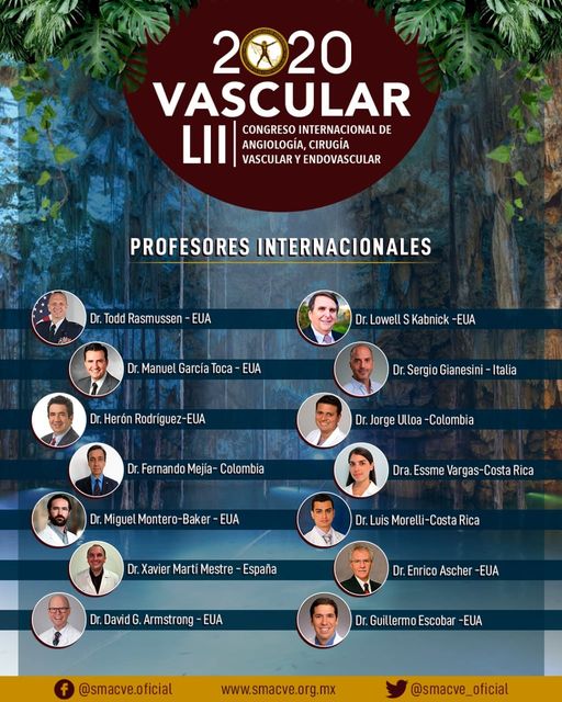 smacve_oficial's tweet photo. ¡Encuentra aquí todos los detalles del LII Congreso Internacional de Angiología, Cirugía Vascular y Endovascular #Merida2020
✅ Información General
🔸 Link de Registro: https://t.co/wgfOKN52le
✅ Profesores Internacionales https://t.co/WUVfpMu5cs