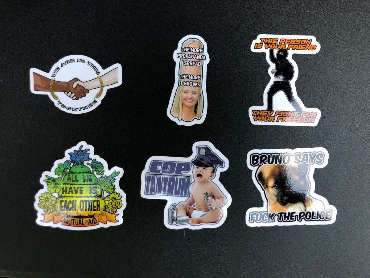 stickerbru's tweet photo. We handed out the first round of stickers in Bellevue and will be bringing more tonight! #seattleprotest #seattleprotests #seattleprotestcomms https://t.co/DZ7gBMz08q