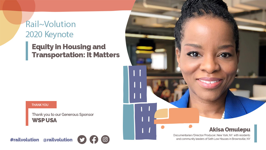 mpactmobility's tweet photo. This Thursday's keynote @RailVolution features Emmy-nominated documentarian, director, and producer, Akisa Omulepu @ABrandNewWorld, taking us into a neighborhood's experience of #transit & #housing. Sponsored by @wsp - thank you!
Register now & join us https://t.co/hDEpnlmXiz https://t.co/vwCHGimxvG