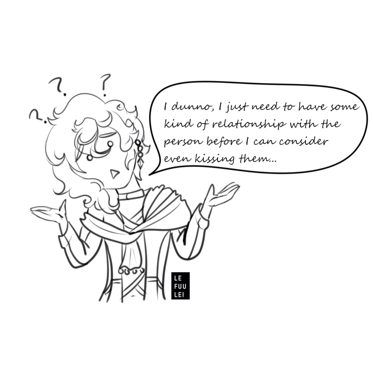Lefuulei's tweet photo. Just a little comic about Arya's sexuality featuring @KokoTruffle 's oc Alouette!
#asexualawarenessweek #demisexual #lefuuleiart #demisexualartist #aceartist https://t.co/hCtJPfJbz1