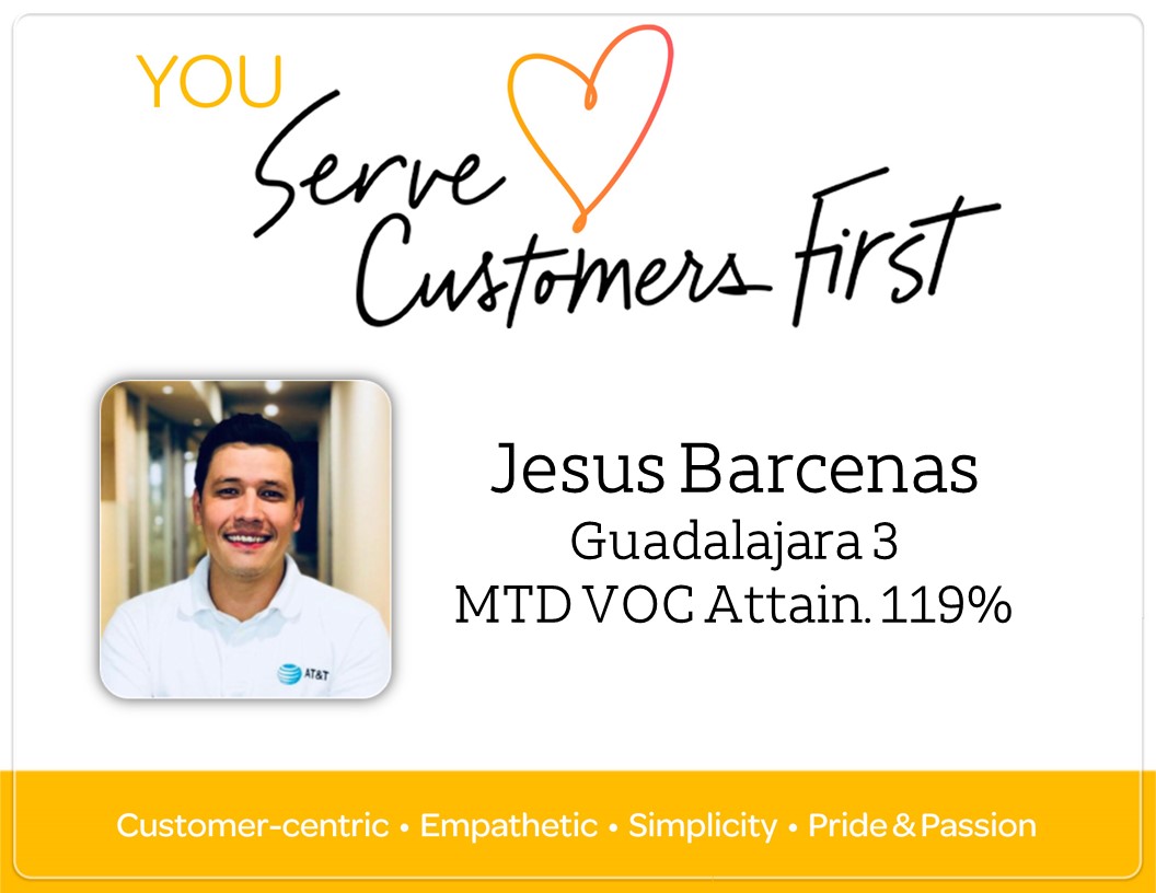Congrats to Team Barcenas and the GDL 3 team for being ranked #3 in the Lockwood org in MTD VOC! #ServeCustomersFirst #Proud2beYoung <a href="/Daniaramirezin1/">Dania.ramirez@intl.att.com</a> <a href="/DanielOceguer20/">Daniel Oceguera</a> <a href="/luzcarrillor/">Luz Carrillo</a> <a href="/ArechigaAlain/">Alain Arechiga</a>