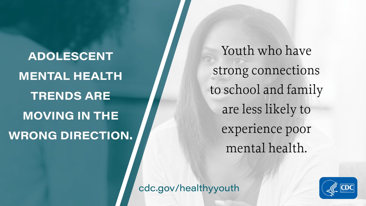 CDCDirector's tweet photo. Today is a good day to talk with your teen about #MentalHealth. Ask them how they’re doing. Check for signs of depression and connect them with health services if needed. #ConnectionIsKey https://t.co/NSQUpnsXHG https://t.co/LhpAW0Dqgm