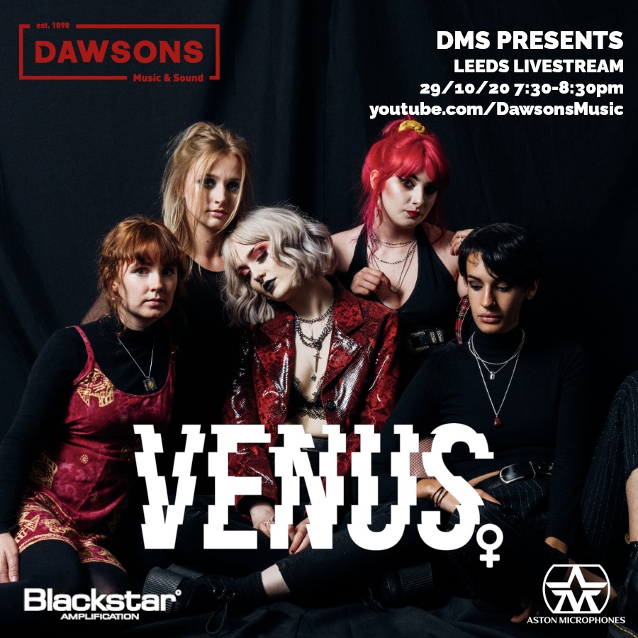 musicleeds's tweet image. DMS Presents from @dawsonsmusic: a series of live streams, interviews and gear chats kicking off this Thursday in collab with @MonomythRecords, @Blackstaramps &amp;amp; @Aston_Mics.

Tune in from 7 30pm, Tuesday 29th October to hear @VENUSGRRRLS, @WuziUK &amp;amp; Luka &amp;gt;&amp;gt; tinyurl.com/y5znbhak