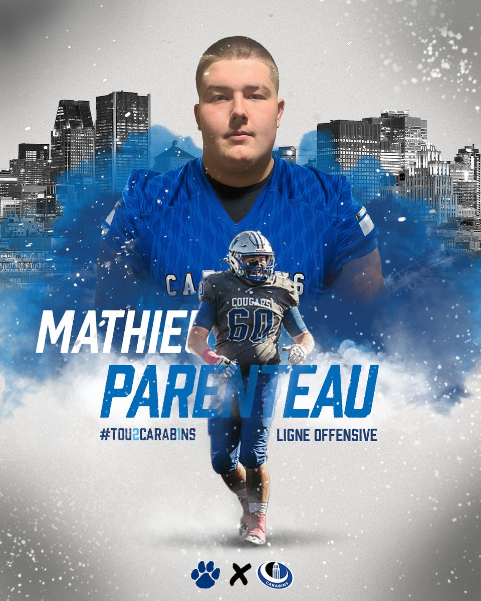 Carabins (@carabins) on Twitter photo ✍🏻2️⃣0️⃣2️⃣1️⃣ 🏈
Mathieu Parenteau (<a href="/MathieuParente3/">Mathieu Parenteau</a>) poursuivra sa route avec les #TousCarabins Ⓜ️
Le bloqueur à gauche des Cougars a été l'un des rouages importants de leur conquête du Bol d'or #CollDiv1 en 2019.
<a href="/polypusfootball/">Polypus</a> ⏩ <a href="/cougars_lennox/">Champlain Cougars Athletics</a> ⏩ <a href="/polymtl/">Polytechnique Mtl</a>
#Recrutement2021 ✍🏻2️⃣0️⃣2️⃣1️⃣ 🏈
Mathieu Parenteau (<a href="/MathieuParente3/">Mathieu Parenteau</a>) poursuivra sa route avec les #TousCarabins Ⓜ️
Le bloqueur à gauche des Cougars a été l'un des rouages importants de leur conquête du Bol d'or #CollDiv1 en 2019.
<a href="/polypusfootball/">Polypus</a> ⏩ <a href="/cougars_lennox/">Champlain Cougars Athletics</a> ⏩ <a href="/polymtl/">Polytechnique Mtl</a>
#Recrutement2021