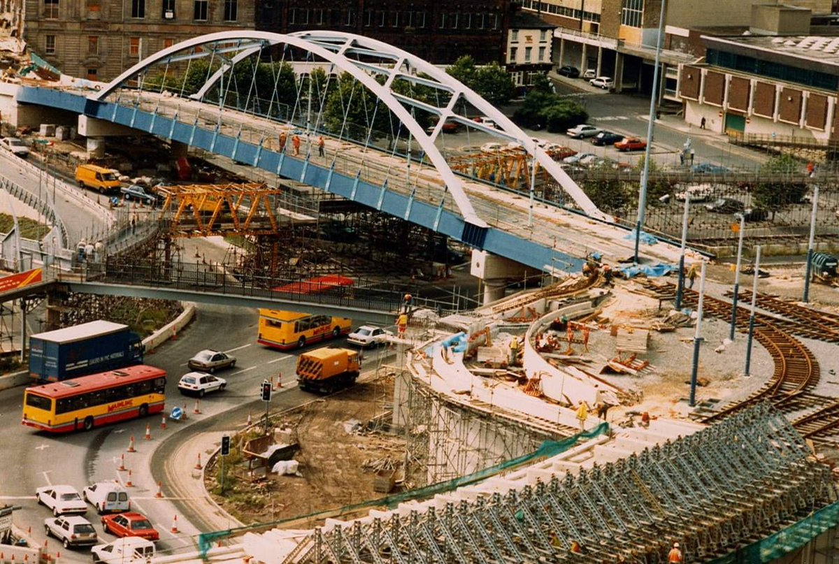 FOSVPSheffield's tweet photo. 25 years of Stagecoach Supertram being marked by @TravelSYorks! Here's Park Square, from their archive. https://t.co/xNOLTJlr8D