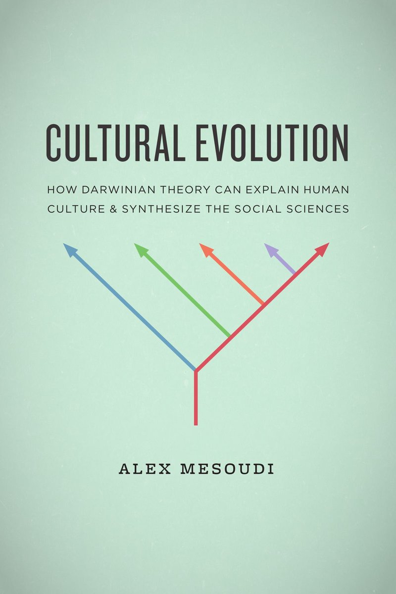  @amesoudi's 2011 book (pictured) is also recommended! Cultural Evolution is not well represented here at UCSB, & I keep toying with the idea of starting a dedicated undergraduate course. Would likely use this, along with usual suspects (Boyd & Richerson, Henrich), if I do...