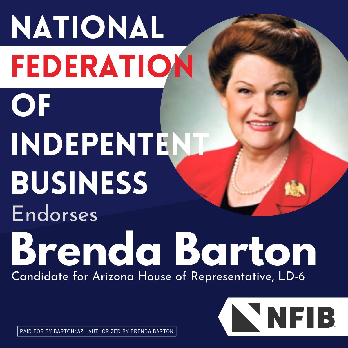Barton4Az's tweet photo. Small business is the backbone of our rural and northern Arizona economy and I proudly stand with our independent business owners. I’m thankful to receive an endorsement from the National Federation of Independent Business. https://t.co/qs8Ppkl5k9