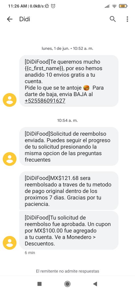 AngelaSarcasmo's tweet photo. @DidifoodMX se hace responsable del mal trabajo de algunos restaurantes y repartidores. Gracias! https://t.co/jvrcnbKVsx