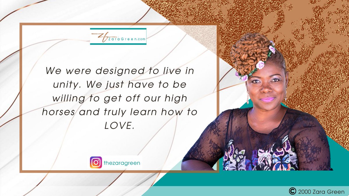 We were designed to live in unity. We just have to be willing to get off our high horses and truly learn how to LOVE.

#ZGgem #selfawareness #personalgrowth