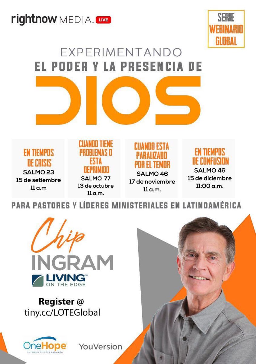 redavivemos's tweet photo. Participa en los webinars presentados por Living on the Edge.
Experimentando el poder y la presencia de Dios
https://t.co/8F6ElMmcQB https://t.co/uccK7k28QE