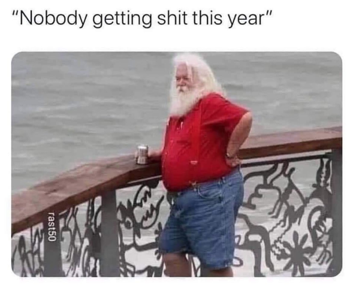 MensHumor's tweet photo. Traumatized by 2020, Santa has been. Do ketamine with the elves, he must. https://t.co/fzOXGUMYHr