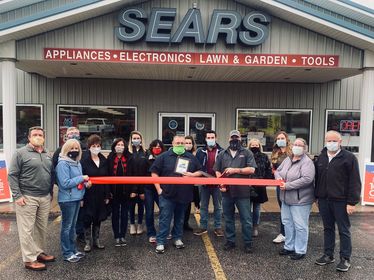 saultchamber's tweet photo. Recently Chamber Ambassadors and Dignitaries including State Senator Wayne Schmidt and Don Gerrie, Mayor of Sault Ste. Marie, Michigan held a ribbon cutting at Sears Hometown Store.  New Owners Eric Welch and Roger Charles did the honor.  Sears is located at 1140 West 3 Mile Road https://t.co/bFMtv7gxOe