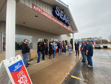 saultchamber's tweet photo. Recently Chamber Ambassadors and Dignitaries including State Senator Wayne Schmidt and Don Gerrie, Mayor of Sault Ste. Marie, Michigan held a ribbon cutting at Sears Hometown Store.  New Owners Eric Welch and Roger Charles did the honor.  Sears is located at 1140 West 3 Mile Road https://t.co/bFMtv7gxOe